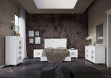 Esf Furniture - Status Italy 6 Piece Queen Bedroom Set In White - Dafneq-6Set