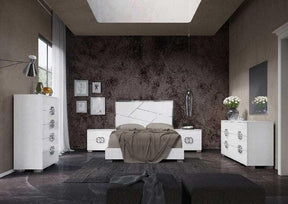 Status Italy 3 Piece Queen Bedroom Set In White - Dafneq-3Set | ESF