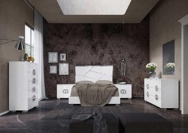 Esf Furniture - Status Italy 3 Piece Queen Bedroom Set In White - Dafneq-3Set