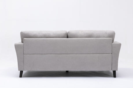 Damian Light Gray Velvet Fabric Sofa