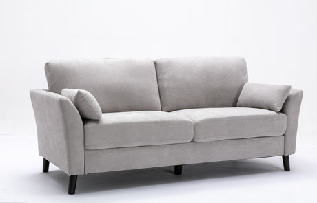 Damian Light Gray Velvet Fabric Sofa