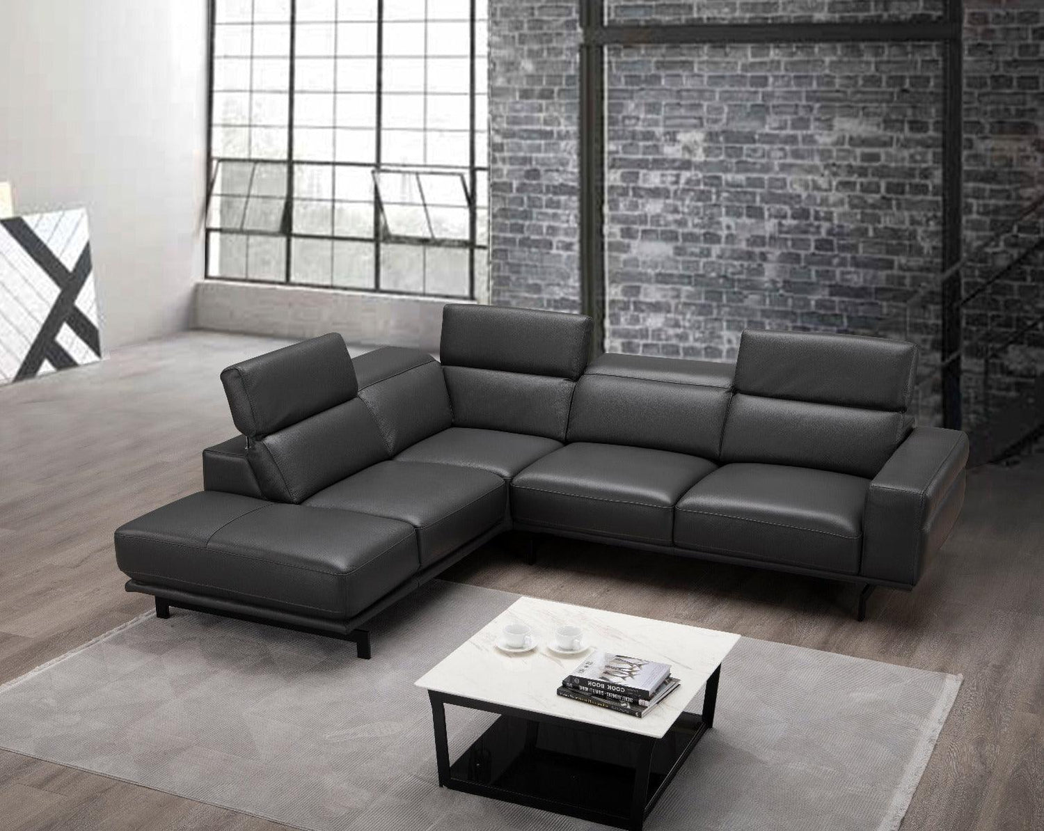 Davenport Slate Grey Sectional In Left Facing - 18875 - Lhfc | J&M | Home Elegance USA