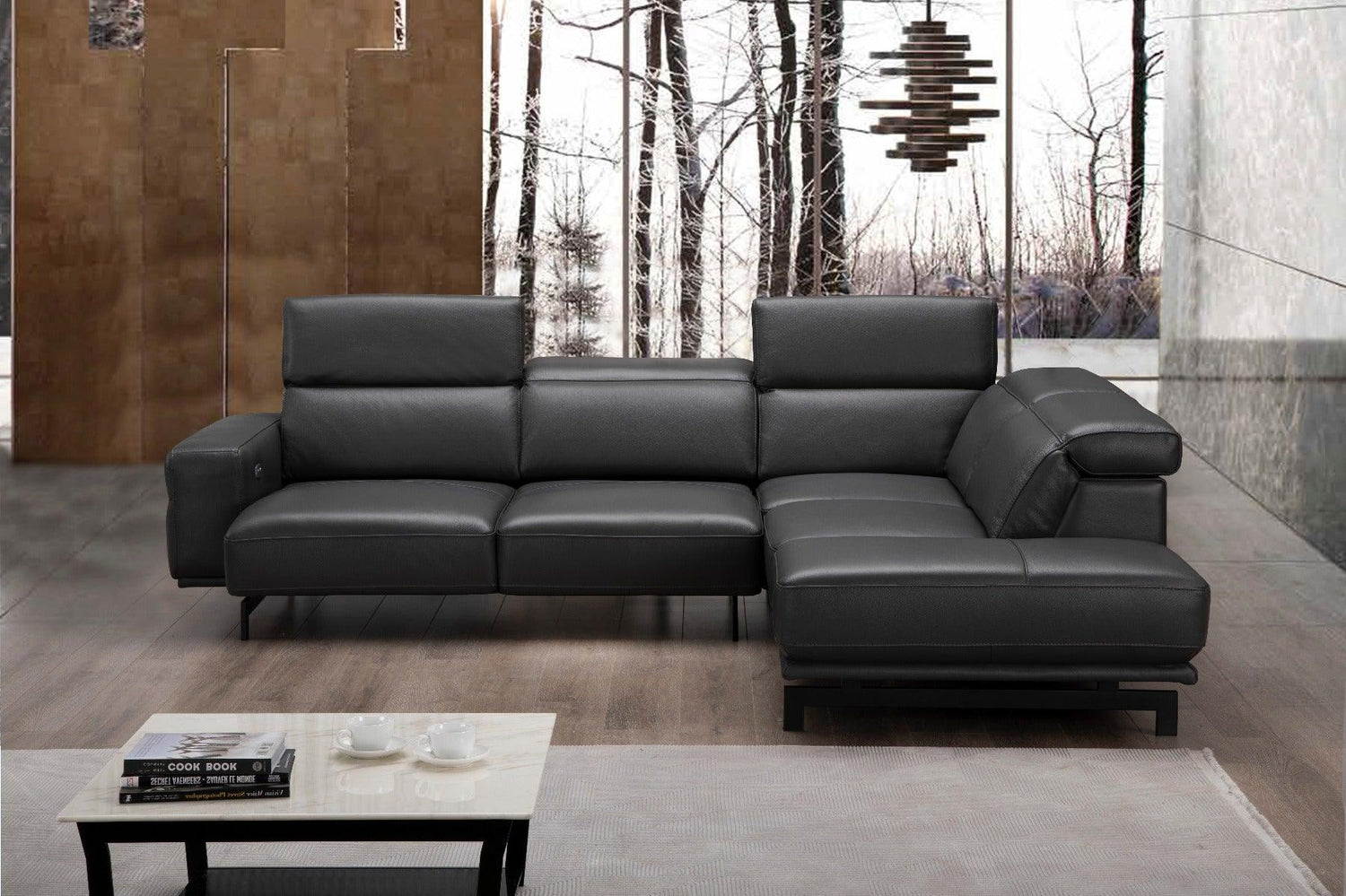 Davenport Slate Grey Sectional In Right Facing - 18875 - Rhfc | J&M | Home Elegance USA