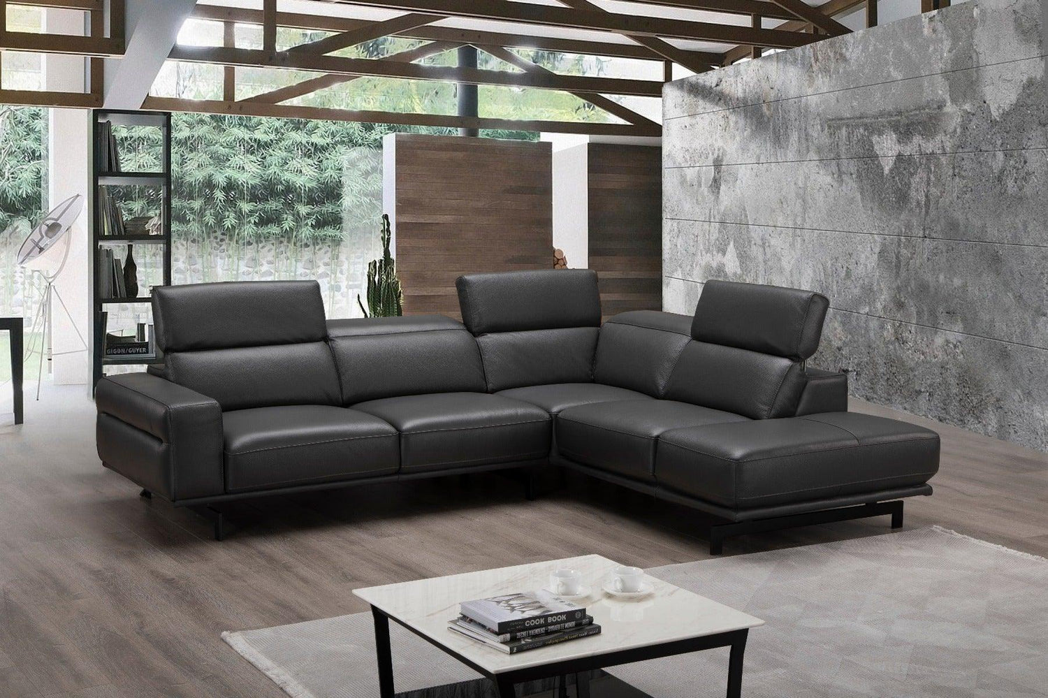 Davenport Slate Grey Sectional In Right Facing - 18875 - Rhfc | J&M | Home Elegance USA
