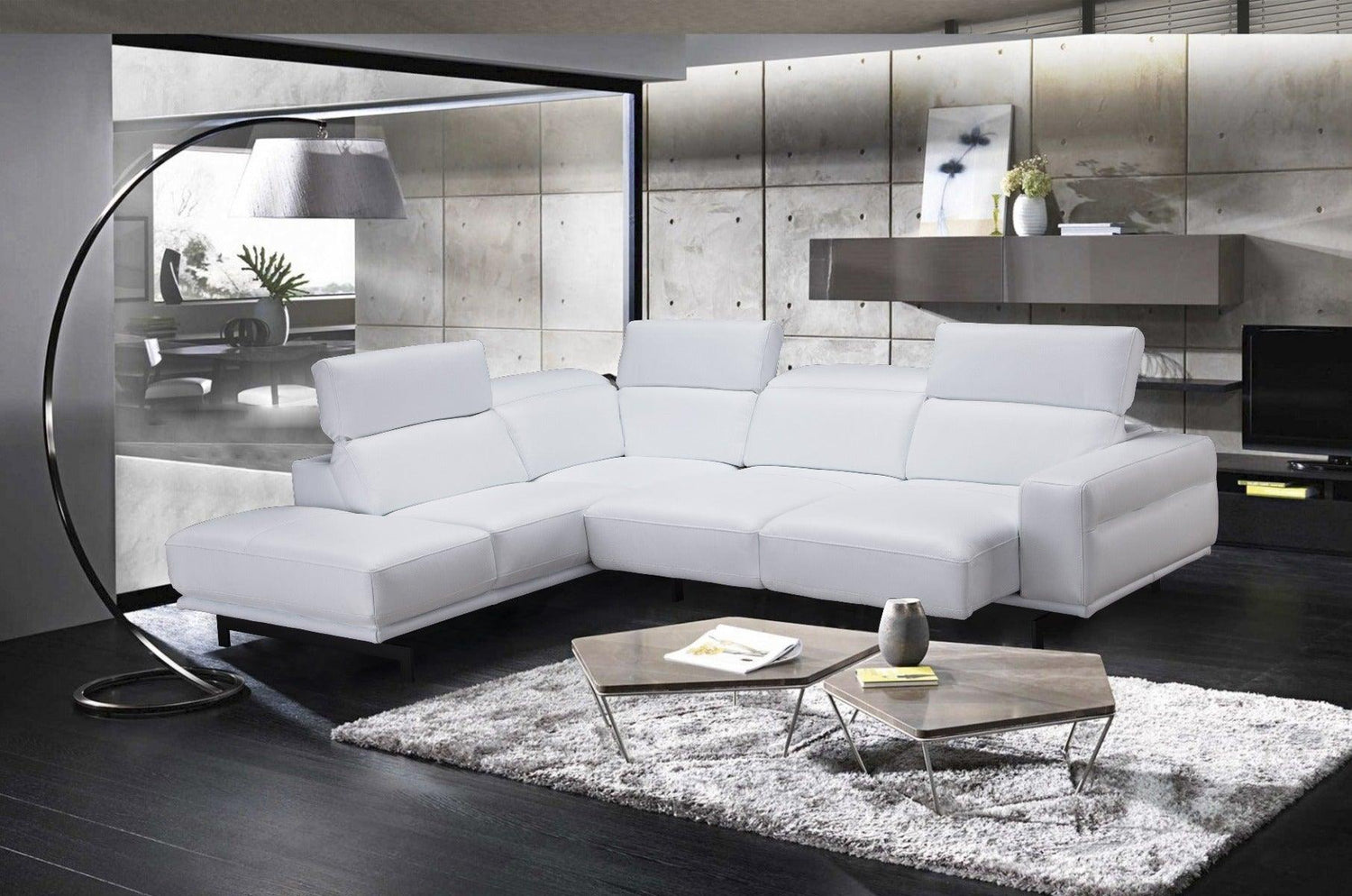 Davenport Snow White Sectional In Left Facing - 17988 - Lhfc | J&M | Home Elegance USA