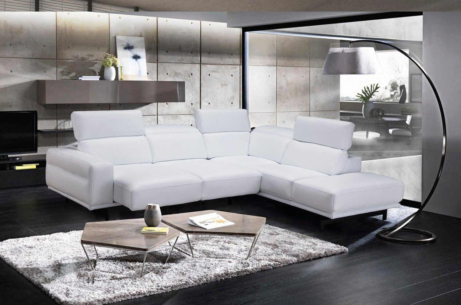Davenport Snow White Sectional In Right Facing - 17988 - Rhfc | J&M | Home Elegance USA