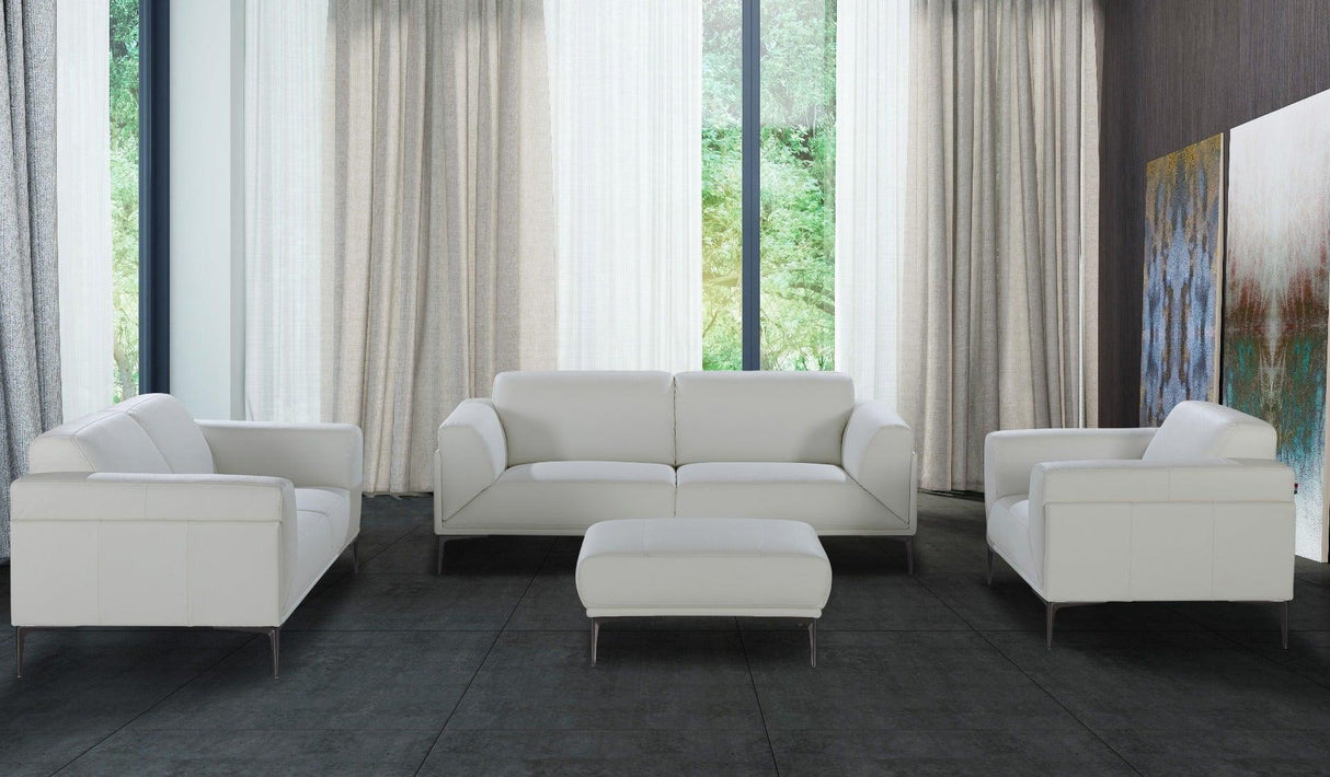 Davos Love Seat In White - 18248 - L | J&M | Home Elegance USA