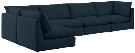 Mackenzie - Modular Sectional 5 Piece- Navy - Home Elegance USA