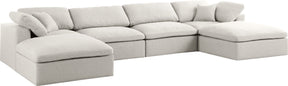 Serene - Cloud Modular Sectional 6 Piece - Cream - Fabric - Modern & Contemporary
