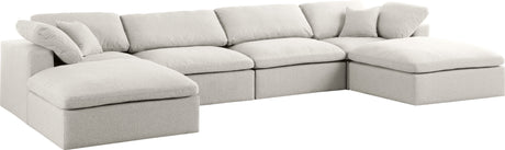 Serene - Cloud Modular Sectional 6 Piece - Cream - Fabric - Modern & Contemporary - Home Elegance USA