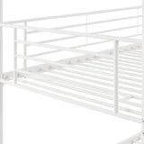 Twin-Twin-Twin Triple Bed with Built-in Ladder, Divided into Three Separate Beds,White(OLD SKU:LP000097AAK) - Home Elegance USA