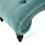 Chairone House 65.3\'\'Length Velvet Fabric Armless Chaise Lounge - Home Elegance USA