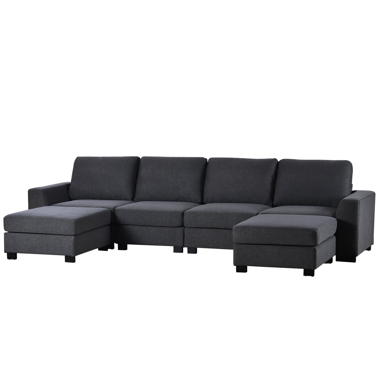 3 Pieces U shaped Sofa with Removable Ottomans | Home Elegance USA