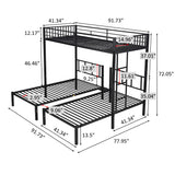 Triple twin bunk bed, can be separated into 3 twin beds - Home Elegance USA