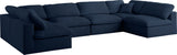 Serene - Cloud Modular Sectional 6 Piece - Navy - Fabric - Home Elegance USA