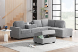 Orisfur. Modern Sectional Sofa with Reversible Chaise, L Shaped  Couch Set with Storage Ottoman and Two Cup Holders for Living Room - Home Elegance USA