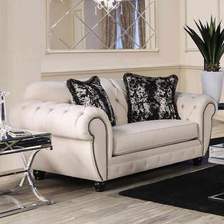 Gilda - Sofa & Loveseat - Beige / Black - Home Elegance USA