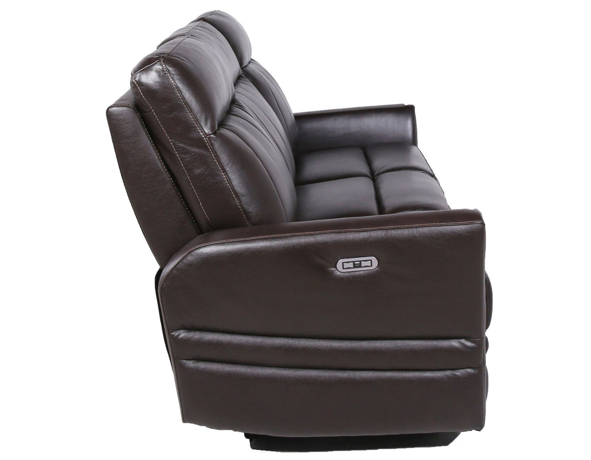 Luxury Power Reclining Sofa Recliner in Dark Brown Top-Grain Leather - Ultimate Comfort with Power Leg Rest and Articulating Headrest - Elegant and Relaxing Furniture for Living Room or Home Theater Home Elegance USA