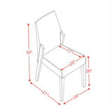 ACME Bernice Side Chair (Set-2), Fabric & Gray Oak (2Pc/1Ctn) 72292 - Home Elegance USA