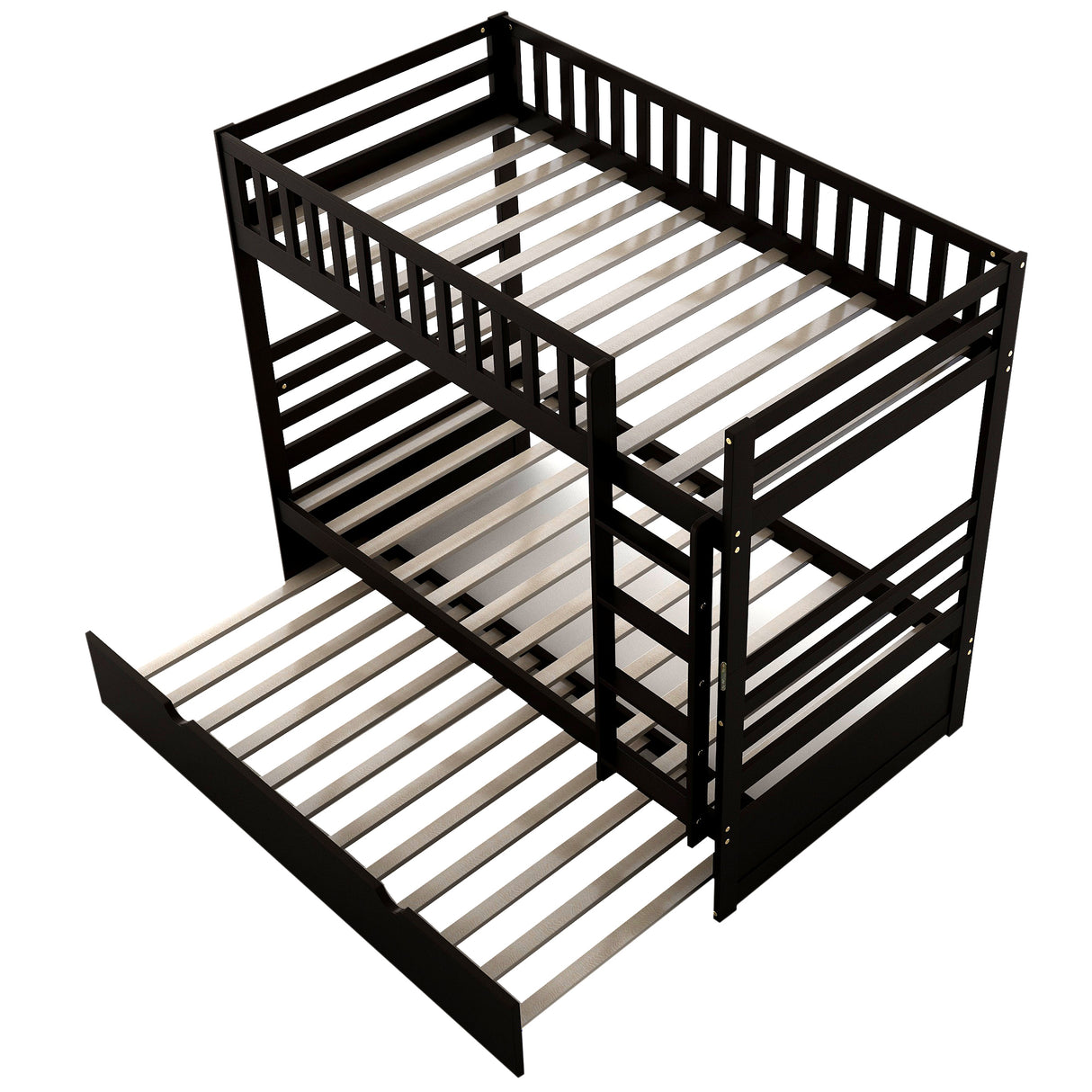 Orisfur. Twin Bunk Beds for Kids with Safety Rail and Movable Trundle bed - Home Elegance USA