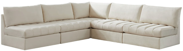 Jacob - Modular Sectional 5 Piece - Cream - Fabric - Modern & Contemporary - Home Elegance USA