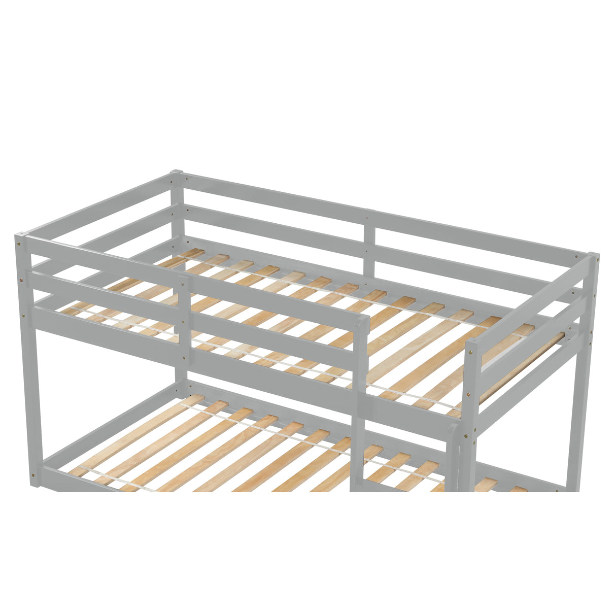 Twin over Twin Floor Bunk Bed,Grey(Old Sku:W50430319) - Home Elegance USA