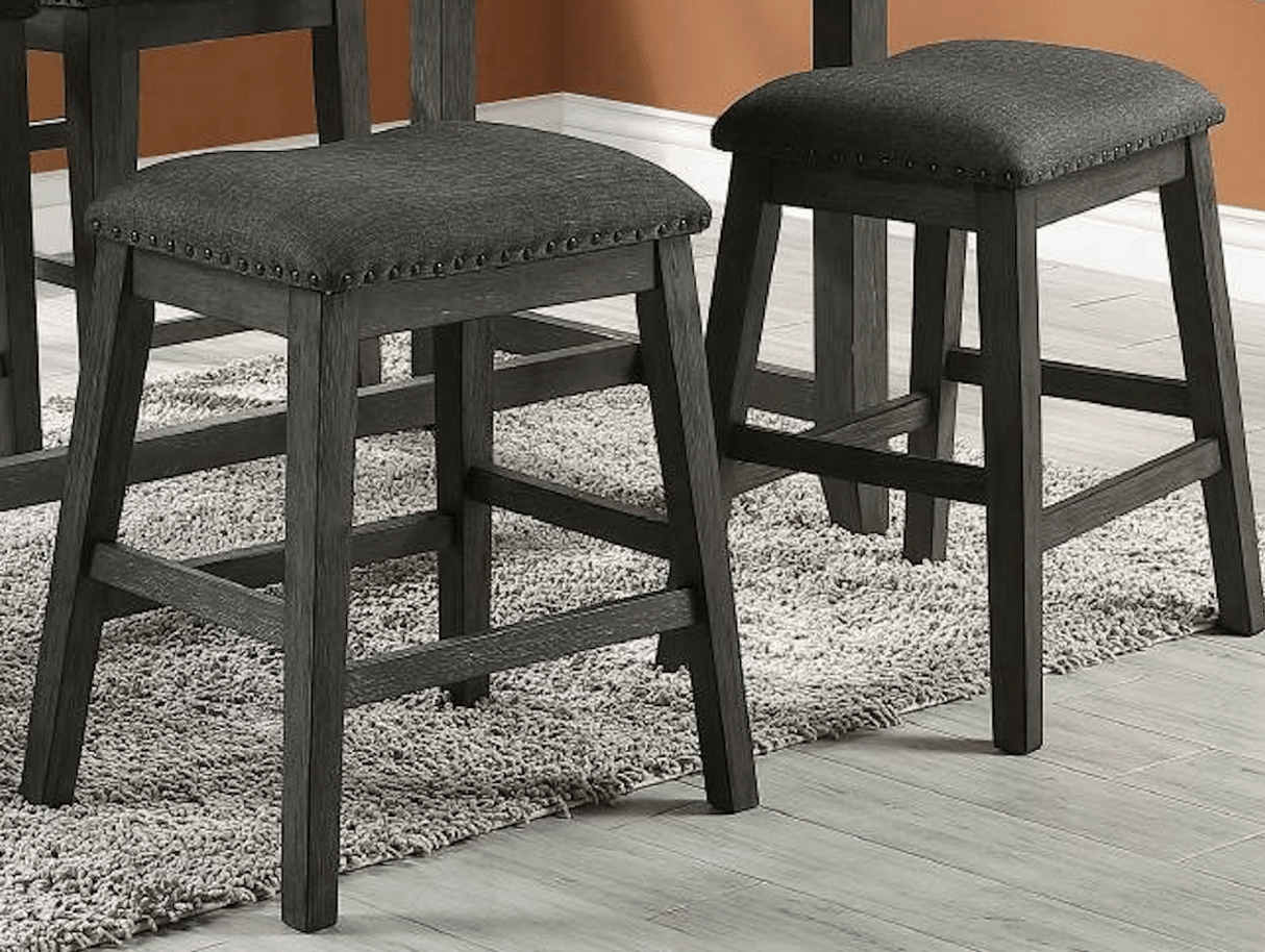 Modern Dark Brown Finish 5pc Counter Height High Dining Table w Storage Shelves 4x High Chairs Wooden Kitchen Breakfast Table Dining Room Furniture - Home Elegance USA