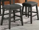 Modern Dark Brown Finish 5pc Counter Height High Dining Table w Storage Shelves 4x High Chairs Wooden Kitchen Breakfast Table Dining Room Furniture - Home Elegance USA