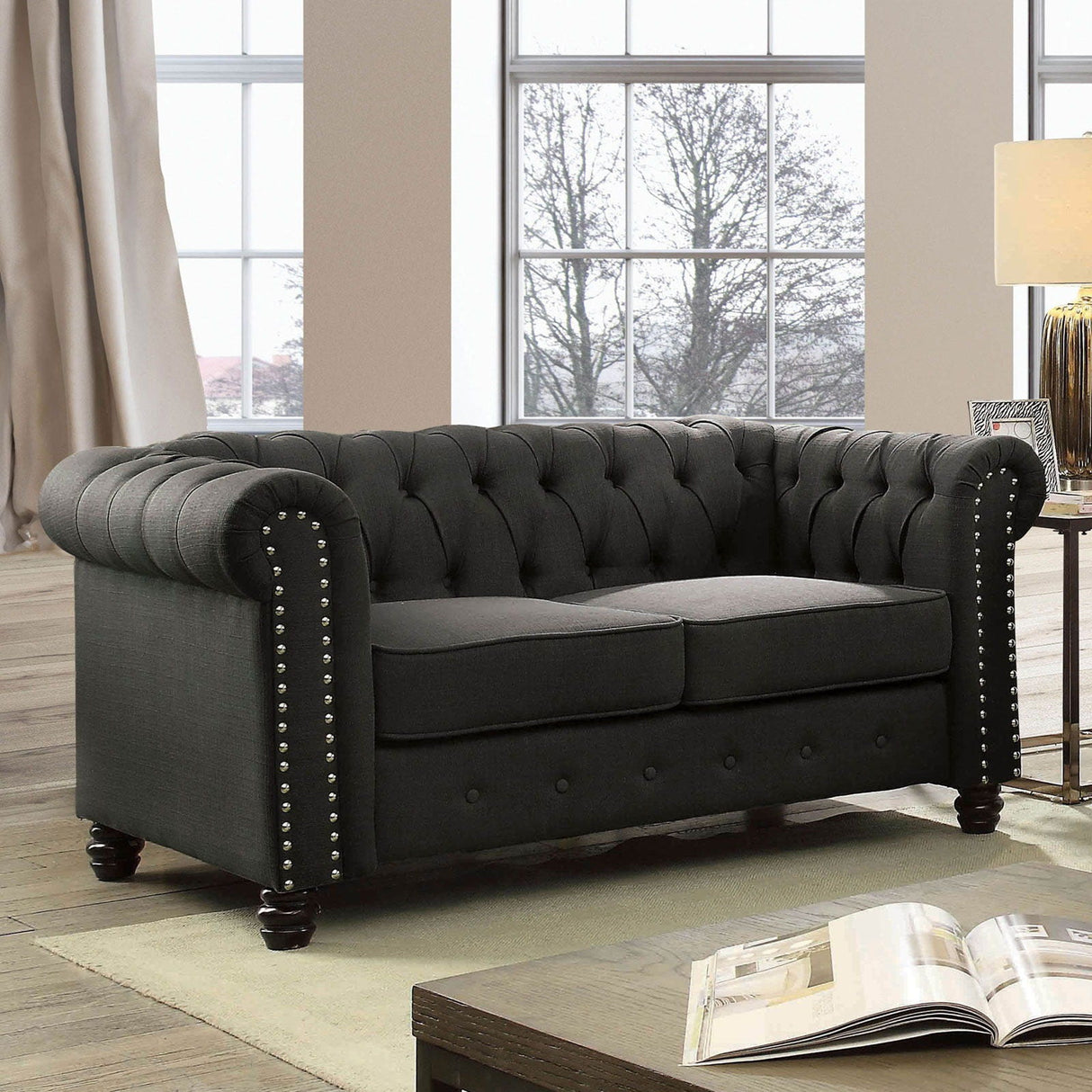 Winifred - Sofa & Loveseat - Gray - Home Elegance USA