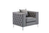 Lorreto Gray Velvet Chair - Home Elegance USA