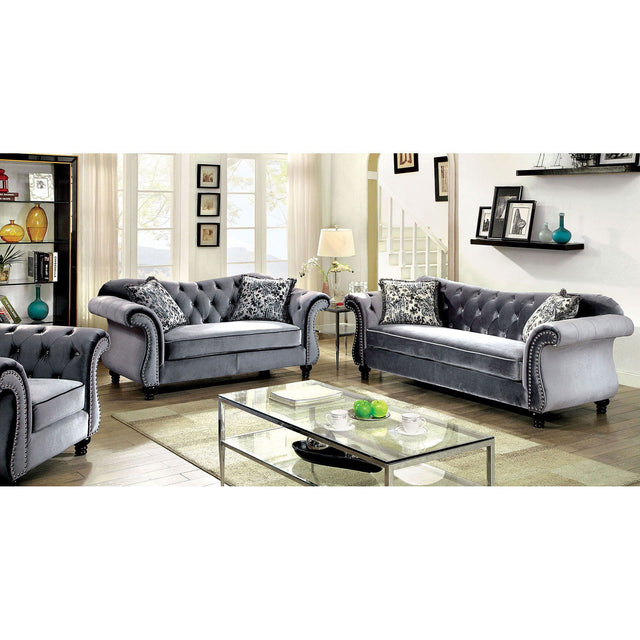 Jolanda - Sofa & Loveseat - Gray - Home Elegance USA