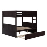 Full Over Full Bunk Bed with Twin Size Trundle, Espresso (old sku: LP000250AAP ) - Home Elegance USA