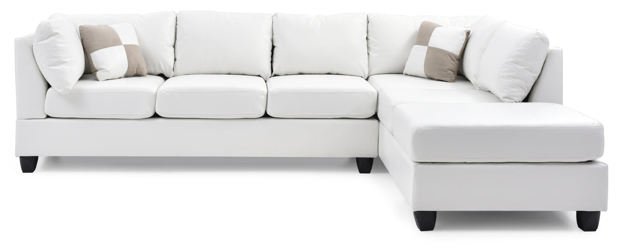 Glory Furniture Malone G647B-SC Sectional ( 3 Boxes) , WHITE - Home Elegance USA