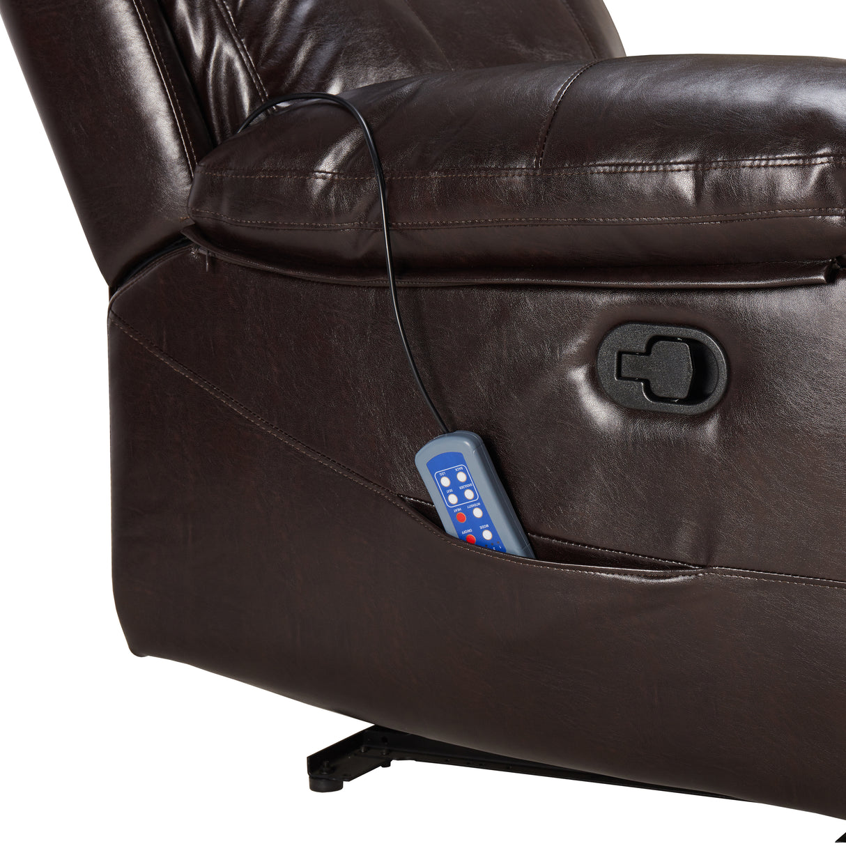 Orisfur. Massage Recliner PU Leather Sofa Chair with Heating and Massage Vibrating  Function Home Elegance USA