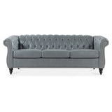 84.65" Rolled Arm Chesterfield 3 Seater Sofa. | Home Elegance USA