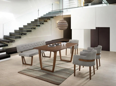 Modrest Jordan Modern Grey & Walnut Dining Bench Vgmami-746-Gry