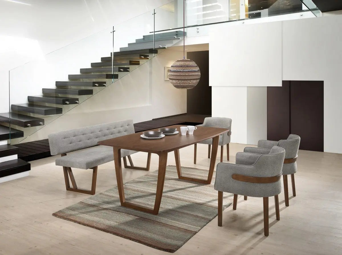 Vig Furniture - Modrest Jordan Modern Walnut & Grey Dining Table Set - Vgmajordan-Set-2