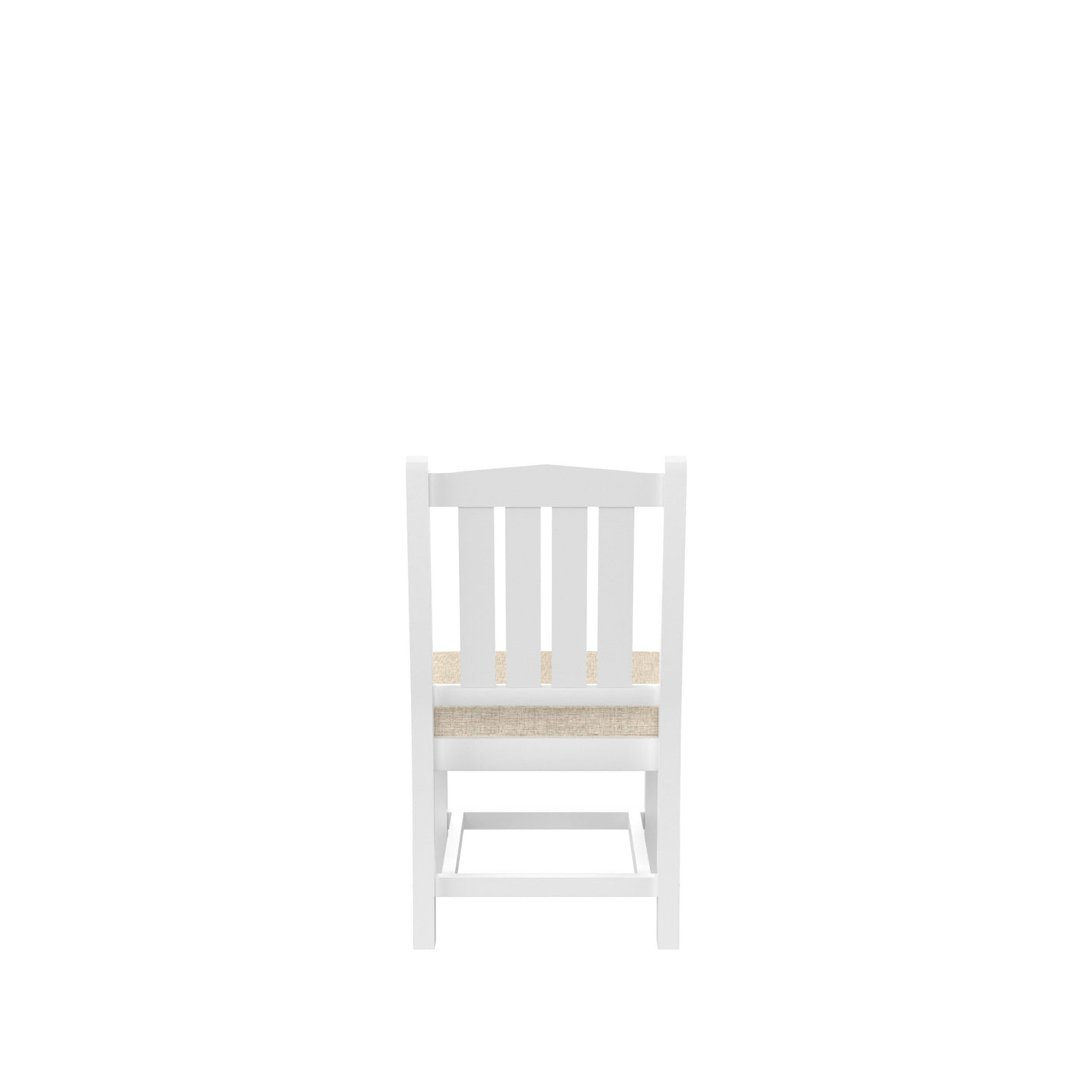 HDPE Dining Chair, White, With Cushion, No Armrest, Set of 2