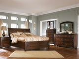 Porter - Rustic Brown - 6 Pc. - Dresser, Mirror, Chest, King Sleigh Bed With 2 Storage Drawers - Home Elegance USA