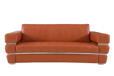 Global United Top Grain Italian Leather  Sofa - Home Elegance USA