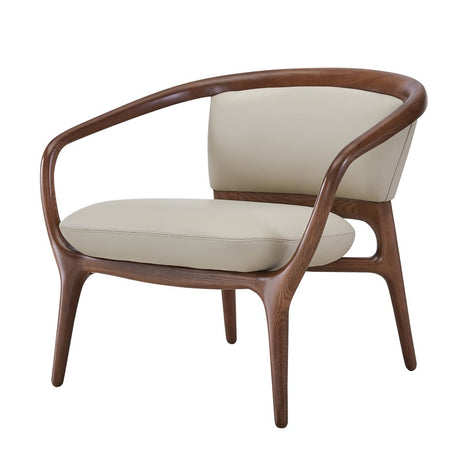Vig Furniture Modrest Deana - Mid Century Beige + Walnut Accent Chair