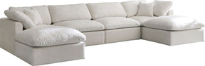 Plush - Cloud Modular Sectional 6 Piece - Cream - Fabric