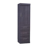 Full Size Murphy Bed with Wardrobe and Drawers, Storage Bed, can be Folded into a Cabinet, Gray - Home Elegance USA