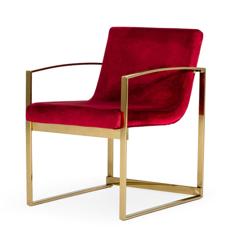 Vig Furniture Modrest Defoe - Modern Red Velvet Accent Chair