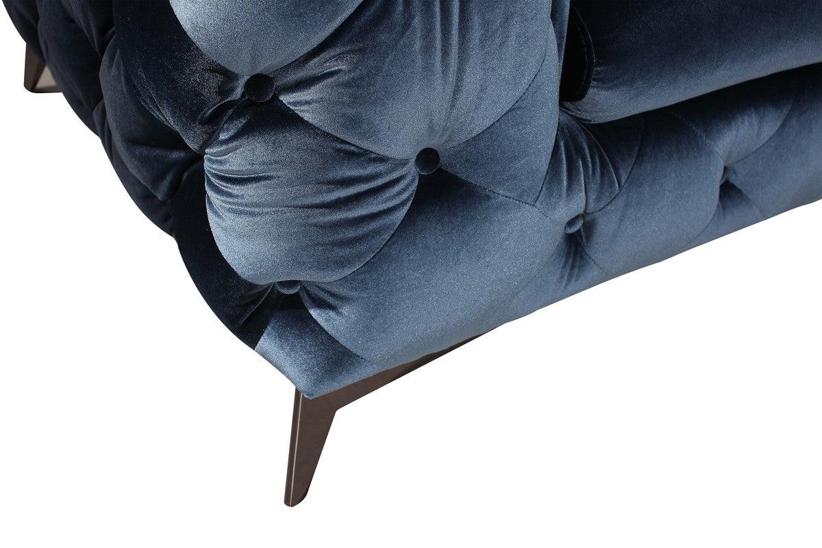 Divani Casa Delilah Modern Blue Fabric Loveseat Vgca1546 - Blu - Love | Home Elegance USA