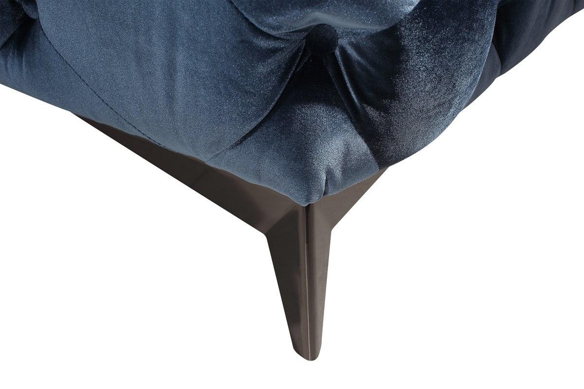 Divani Casa Delilah Modern Blue Fabric Loveseat Vgca1546 - Blu - Love | Home Elegance USA