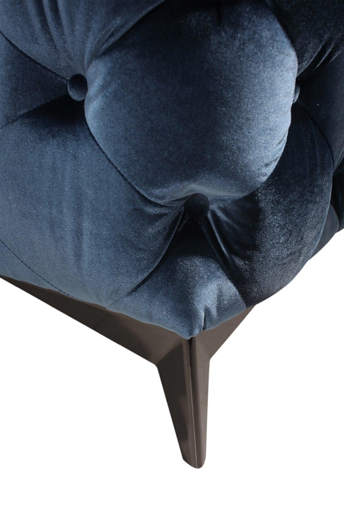 Divani Casa Delilah Modern Blue Fabric Loveseat Vgca1546 - Blu - Love | Home Elegance USA