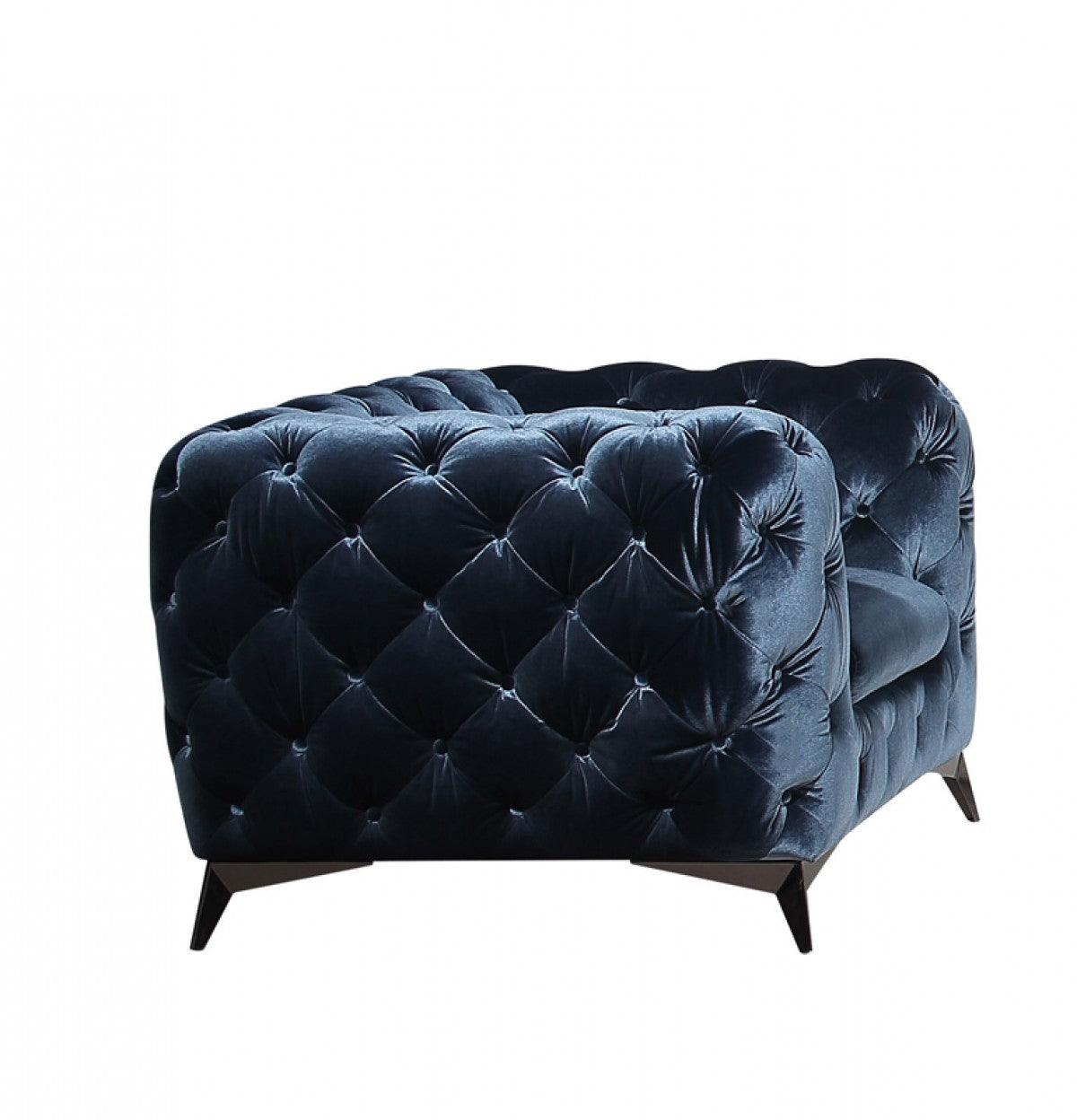 Vig Furniture - Divani Casa Delilah Modern Blue Fabric Chair - Vgca1546-Blu-Chr