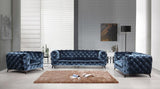 Divani Casa Delilah Modern Blue Fabric Loveseat Vgca1546 - Blu - Love | Home Elegance USA