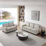 Living Room Sofa set 2+3 with Storage Beige Corduroy Home Elegance USA